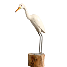 Сувенир дерево Птица белая 35 см No Brand