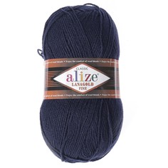 Пряжа ALIZE Lanagold fine, 49% шерсть, 51% акрил, 390 мх100 г, 58 темно-синяя