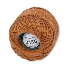 Пряжа Gamma Ирис 100% хлопок, 10х10 г, 82 м+-3 м, №3186, темно-рыжий