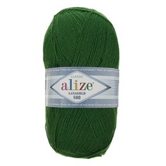 Пряжа ALIZE Lanagold 800, 49% шерсть, 51% акрил, 800 мх100 г, 118 зеленая трава