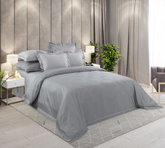 Однотонное постельное белье Интрига, мако-сатин, Евро стандарт, 4 наволочки 70х70 и 50х70 Текс Дизайн