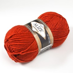 Пряжа ALIZE Lanagold, 51% акрил, 49% шерсть, 240 мх100 г, 36 терракот
