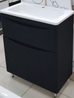 Тумба Style Line Бергамо мини 70 2 ящ, Умывальник Каре Люкс МИНИ 700х350 Люкс черный