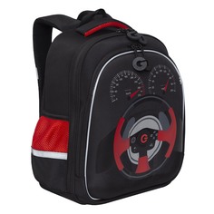 Рюкзак школьный Grizzly RAz-387-4 /1 черный-красный