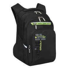 Рюкзак школьный Grizzly RB-050-11 4 черный - салатовый