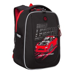 Рюкзак школьный Grizzly RAf-393-3 /3 черный-красный