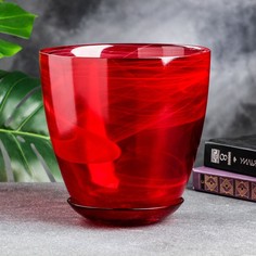 Цветочный горшок NiNaGlass с поддоном №5 алеб Р00002135 3 л рубин 1 шт.
