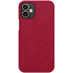 Кожаный чехол-книжка Nillkin Leather Qin для iPhone 12 Mini (красный)