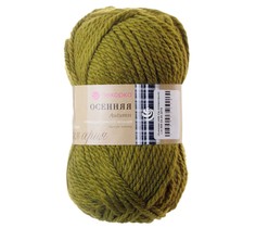 Пехорка Осенняя, 25% шерсть, 75% ПАН, 1000 г, 150 м, цвет 448, светло-оливковый