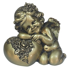 Фигурка Ангел. Сердце роз (цвет золото), размер 15*9*13см KSMR-713064/A069 No Brand