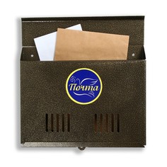 Ящик почтовый без замка (с петлёй), горизонтальный «Широкий», бронзовый No Brand