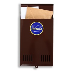 Ящик почтовый без замка (с петлёй), вертикальный, коричневый No Brand