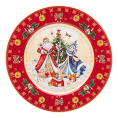 Тарелка сервировочная Дед Мороз и Снегурочка Lefard 1 шт 20,5 см 85-1717