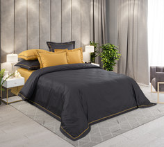 Однотонное постельное белье Восторг, мако-сатин, Евро стандарт, 4 наволочки 70х70 и 50х70 Текс Дизайн