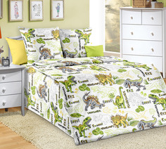 Детское постельное белье Эра динозавров, поплин, 1.5-спальное, наволочки 70х70 Текс Дизайн