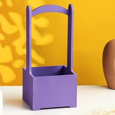 Цветочное кашпо Дарим Красиво Ящик деревянный Р00015961 4,1 л фиолетовый 1 шт.
