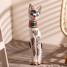 Сувенир дерево "Кошка с ошейником и ромбиком" 60х12х6 см No Brand