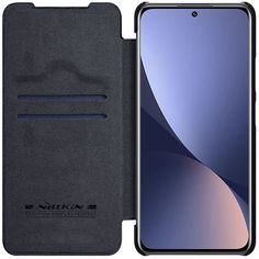 Кожаный чехол-книжка Nillkin Leather Qin для Xiaomi Mi 12/12X (черный)