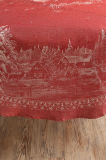 7232945 скатерть COINCASA (красный/принт) (178 см) No Brand
