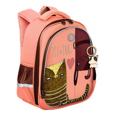 Рюкзак школьный Grizzly RAz-386-9 /1 персиковый