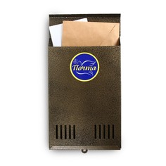 Ящик почтовый без замка (с петлёй), вертикальный, бронзовый No Brand