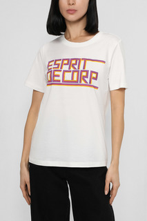 Футболка женская Esprit 082CC1K324 белая 2XL