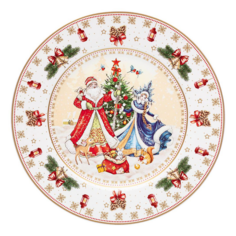 Тарелка обеденная Дед Мороз и Снегурочка Lefard 1 шт 27 см 85-1712