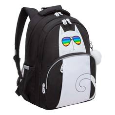 Рюкзак школьный Grizzly RG-360-4 /1 черный-белый