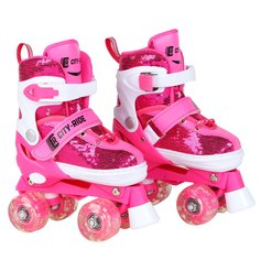 Роликовые коньки City-Ride, квады, PVC колеса/светятся, раздвижные, JB8800074, S (29-33)