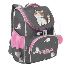 Рюкзак школьный с мешком Grizzly RAm-384-9 /1 серый
