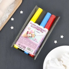 Набор фломастеров с пищевыми красителями 4 цвета No Brand
