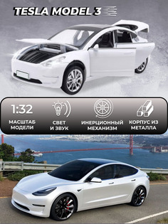 Коллекционная машинка металлическая OUBAOLOON Tesla Model 3 инерционная 68079