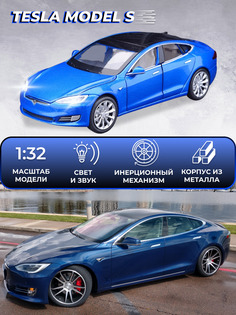 Коллекционная машинка металлическая OUBAOLOON Tesla Model S инерционная 68063
