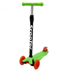 Самокат Scooter BKS-110 техколесный с подсветкой зеленый