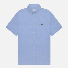 Мужская рубашка Lacoste Linen SS Regular Fit голубой, Размер 41
