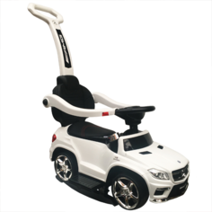 Каталка Mercedes-Benz GL63 с ручкой белый MP3 No Brand