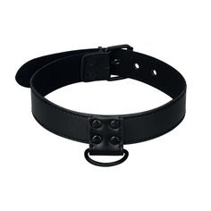 Ошейник Lovetoy с поводком черный матовый