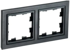 IEK BRITE Рамка 2-мест. РУ-2-БрЧ черн.