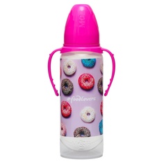 Бутылочка для кормления «Пончики», 250 мл цилиндр, с ручками Mum&Baby