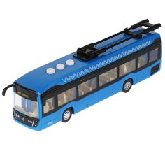 Модель Троллейбус Технопарк Метрополитен, 19 см, свет и звук, 3 кноп синий