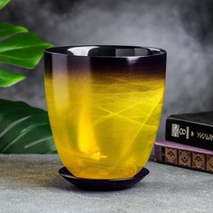 Цветочный горшок NiNaGlass с поддоном №4 алеб Р00002135 2 л желто-фиолетовый 1 шт.