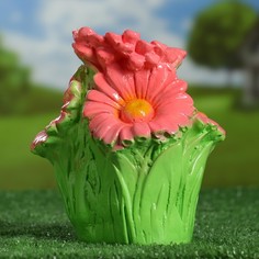 Садовая фигура "Букет гербер" розовый 18х20см Хорошие сувениры