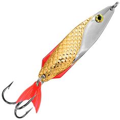 Блесна летняя AQUA для рыбалки ФИНТ 34,0g цвет 06 (серебро, золото), 2 штуки в комплекте