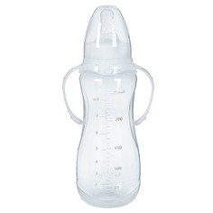 Бутылочка для кормления Mum&Baby 250 мл., приталенная, с ручками, белый, 2969728