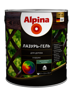 ALPINA лазурь-гель для дерева шелковисто-матовый, черный (0,75л)