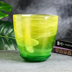 Цветочный горшок NiNaGlass с поддоном №5 алеб Р00002135 3 л желто-зеленый 1 шт.