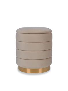 Пуфик круглый с ящиком для хранения Dallas MY19A240-15G(small) бежевый