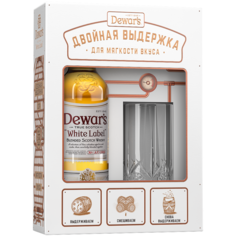 Виски Dewars White Label 0,7 л в подарочной упаковке + стакан