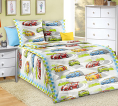 Детское постельное белье в кроватку 120х60, Гонки 1, поплин, Ясельный, наволочка 40x60 Текс Дизайн