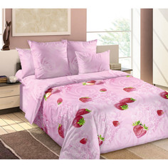 Постельное белье семейное поплин Клубничный мусс 1 роз арт.6150ЛН Текс Дизайн